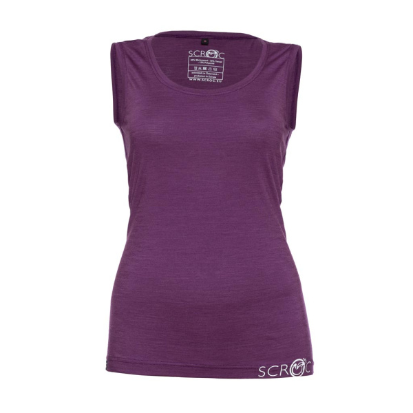 sCool Merino Shirt Maniko w violett mit breiten Trägern von SCROC.