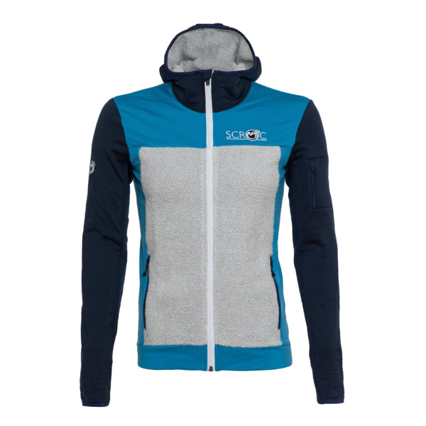 sFleece Merino Jacke Akiro blau/dunkelblau für Herren von SCROC.